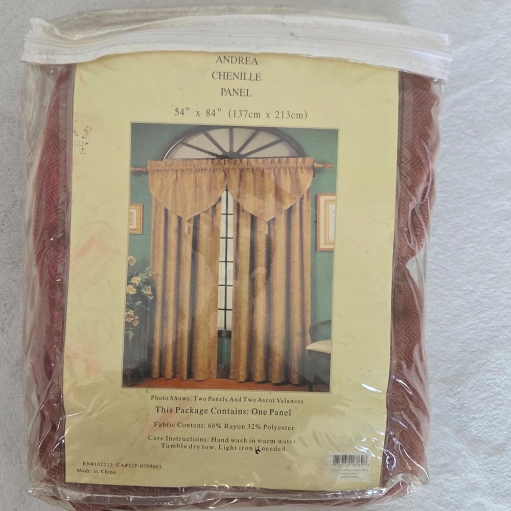 ANDREA FENZI Chenille Curtain in Warm Tan